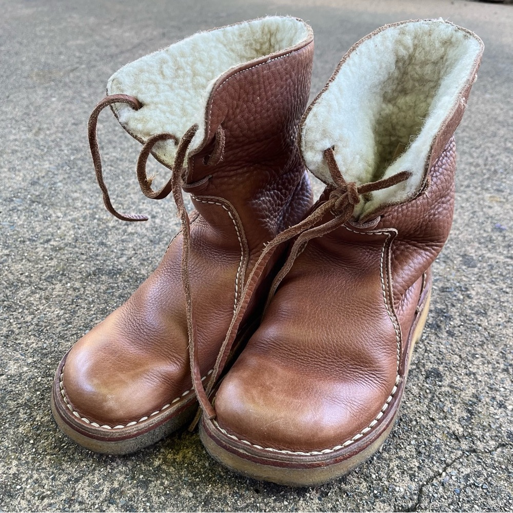 EUC Cognac Duckfeet Arhus Shearling Lined Boots 36
